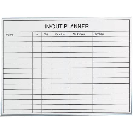 In/Out Staff Dry Erase Board