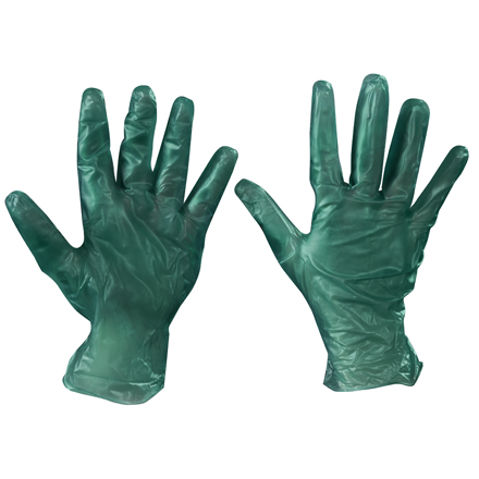 Vinyl Gloves - Green - 6.5 Mil. - Powdered - Large