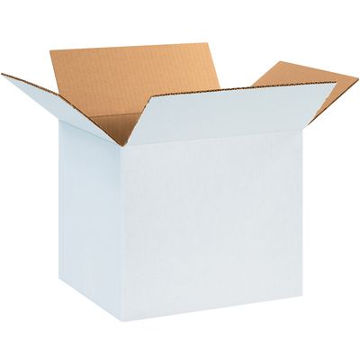 12 x 10 x 10" White Corrugated Boxes