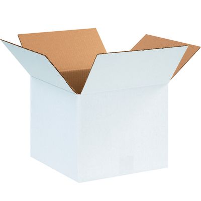 12 x 12 x 10" White Corrugated Boxes