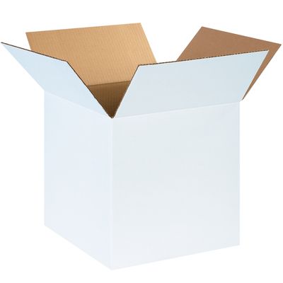 14 x 14 x 14" White Corrugated Boxes