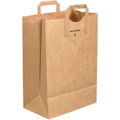 12 x 7 x 17" Flat Handle Grocery Bags