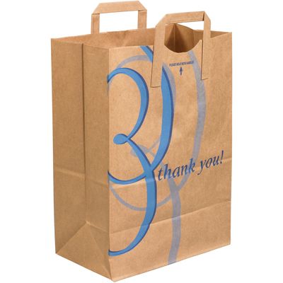 12 x 7 x 17" - "Thank You" Flat Handle Grocery Bags