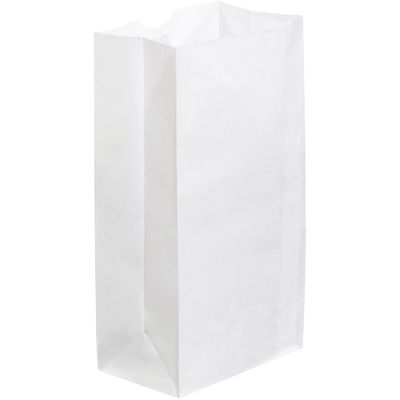 6 1/8 x 4 x 12 3/8" White Grocery Bags