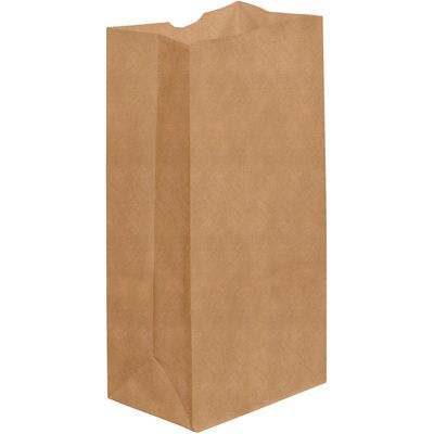 6 5/16 x 4 1/8 x 13 3/8" Kraft Grocery Bags