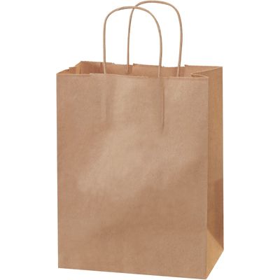 8 x 4 1/2 x 10 1/4" Kraft Paper Shopping Bags