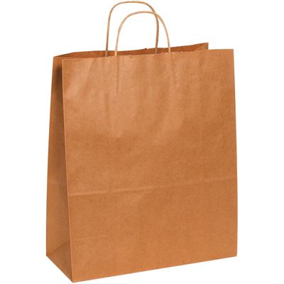 13 x 6 x 15 3/4" Kraft Paper Shopping Bags