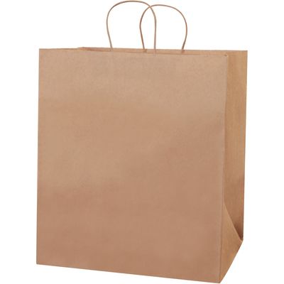 14 1/2 x 9 x 16 1/4" Kraft Paper Shopping Bags