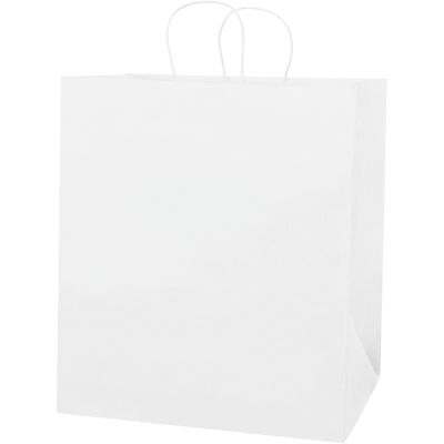 14 1/2 x 9 x 16 1/4" White Paper Shopping Bags