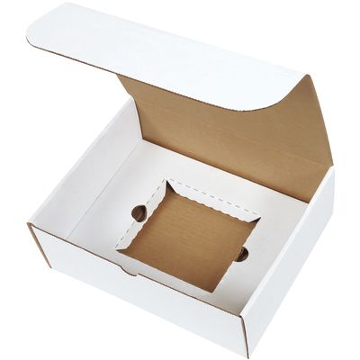 11 1/8 x 8 3/4 x 4" White CD Literature Mailer Kits