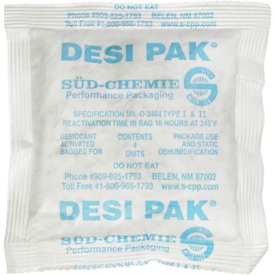 1 1/2 x 3 1/4 x 1/4" Tyvek® Clay Desiccants - 5 Gallon Pail