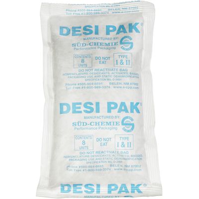 5 x 8 x 1 1/8" Tyvek® Clay Desiccants - 34 Gallon Drum