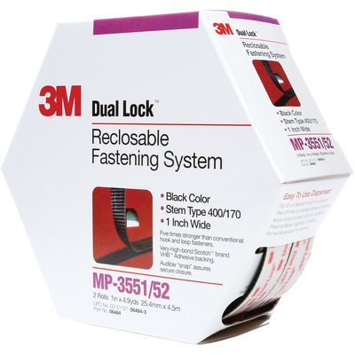 1" x 15' Black 3M™ MP3551/52 Dual Lock™ Mini-Pack Fasteners