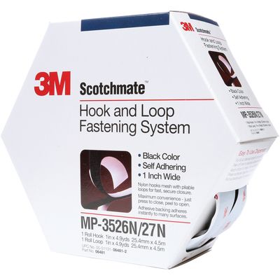 1" x 15' Black 3M™ MP3526N/MP3527N Scotchmate™ Combo Pack Fasteners