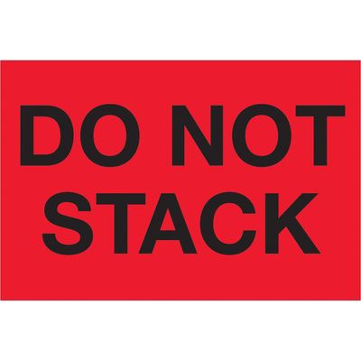 2 x 3" - "Do Not Stack" (Fluorescent Red) Labels