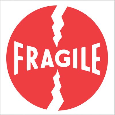 4 x 4" - "Fragile" Labels