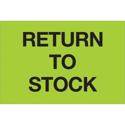 2 x 3" - "Return To Stock" (Fluorescent Green) Labels