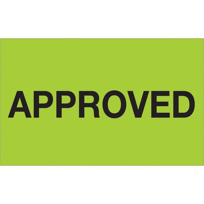 1 1/4 x 2" - "Approved" (Fluorescent Green) Labels