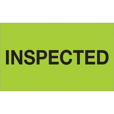 3 x 5" - "Inspected" (Fluorescent Green) Labels