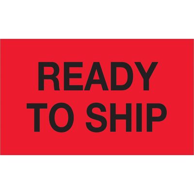 3 x 5" - "Ready To Ship" (Fluorescent Red) Labels