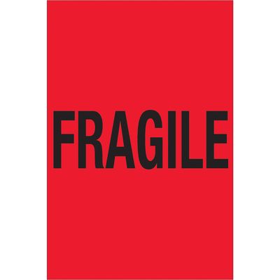 4 x 6" - "Fragile" (Fluorescent Red) Labels