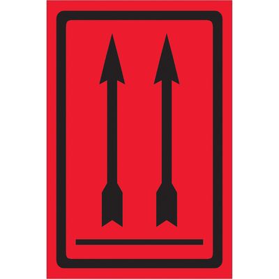 4 x 6" - Two Up Arrows Over Bar (Fluorescent Red) Labels