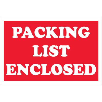 2 x 3" - "Packing List Enclosed" Labels