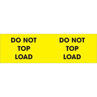 3 x 10" - "Do Not Top Load" (Fluorescent Yellow) Labels