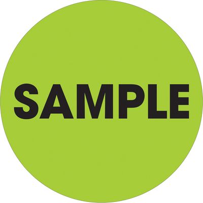 2" Circle - "Sample" Fluorescent Green Labels