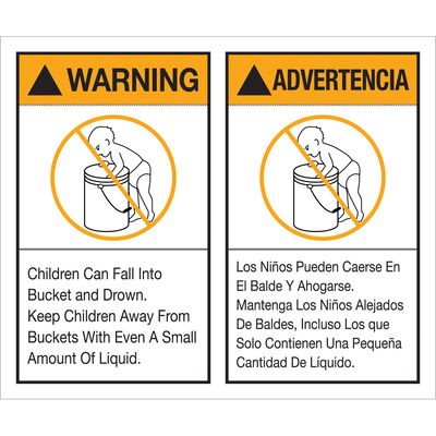 5 x 6" - "Warning Advertencia" Label Set