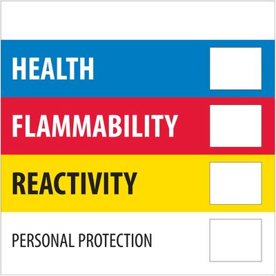 2 x 2" - "Health Flammability Reactivity"