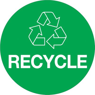 3" Green Circle "Recycle"