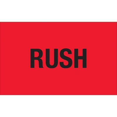 1 1/4 x 2" - "Rush" (Fluorescent Red) Labels