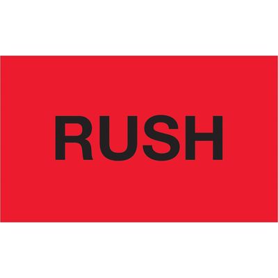 3 x 5" - "Rush" (Fluorescent Red) Labels