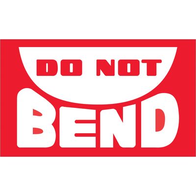 3 x 5" - "Do Not Bend" Labels