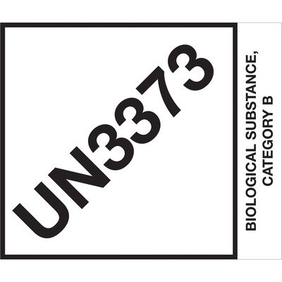 4 x 4 3/4" - "UN3373 Biological Substance Category B" Labels