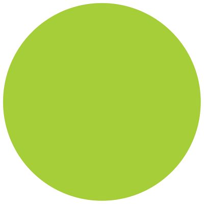 1 1/2" Circles - Fluorescent Green Removable Labels