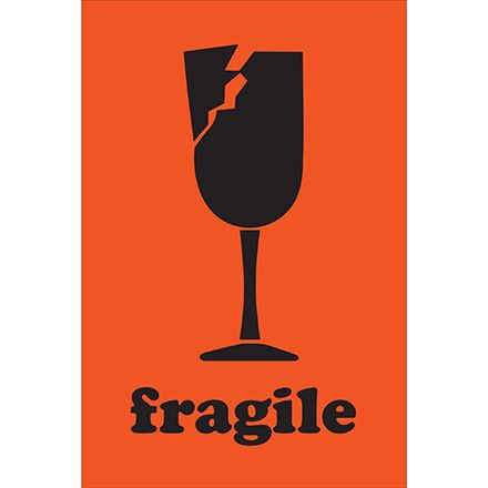 2 x 3" - "Fragile" Label