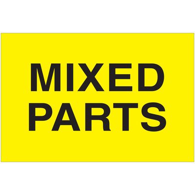 2 x 3" - "Mixed Parts" (Fluorescent Yellow) Labels