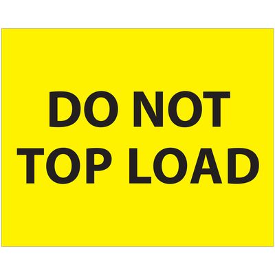 8 x 10" - "Do Not Top Load" (Fluorescent Yellow) Labels