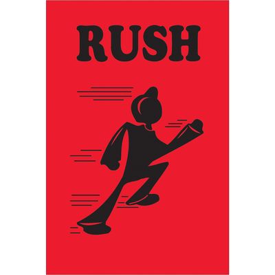 4 x 6" - "Rush" (Fluorescent Red) Labels