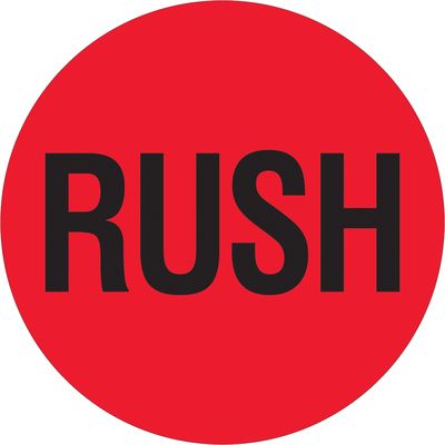 2" Circle - "Rush" (Fluorescent Red) Labels