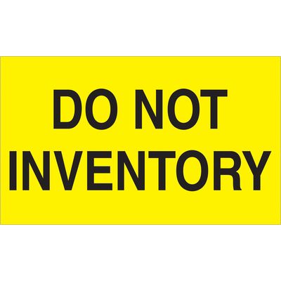 3 x 5" - "Do Not Inventory" (Fluorescent Yellow) Labels