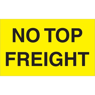 3 x 5" - "No Top Freight" (Fluorescent Yellow) Labels