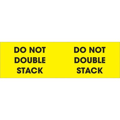 3 x 10" - "Do Not Double Stack" (Fluorescent Yellow) Labels