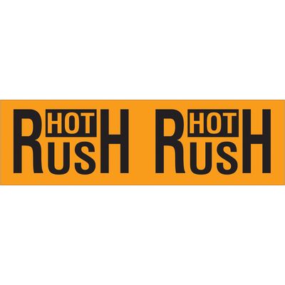 3 x 10" - "Hot Rush" (Fluorescent Orange) Labels