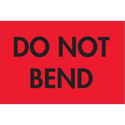 2 x 3" - "Do Not Bend" (Fluorescent Red) Labels