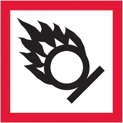 2 x 2" Pictogram - Flame Over Circle Labels