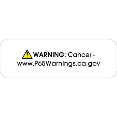 1 1/2 x 1/2" - "Warning: Cancer - " Prop 65 Labels