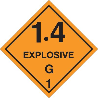 4 x 4" - "1.4 - Explosive - G 1" Labels